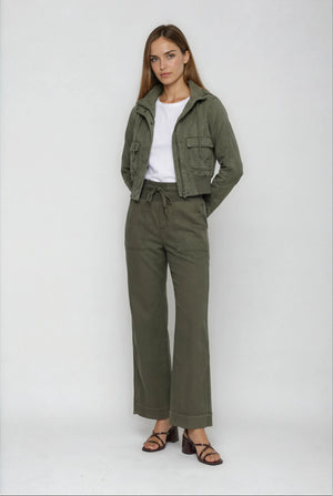 Marrakech Allen Stretch Linen Pant-Night Navy or Sage Brush - Sage Brush - S
