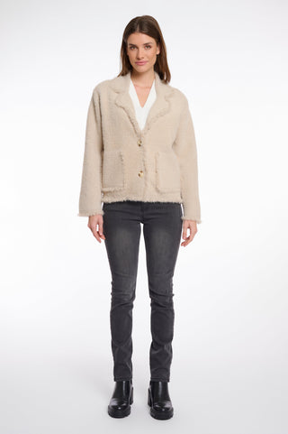 Rino & Pelle Sena Single Breasted Cardigan-Stone or Taupe