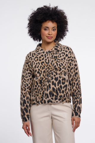 Rino & Pelle Bubbly Button Jacket-Light Leopard