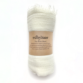 Rubyzaar Boho Scarf - Cream