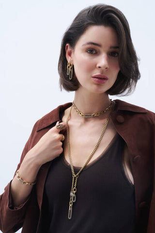 Mon Reve United Roads Gold Plated Chain Necklace
