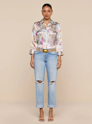 L'Agence Ashby Low Rise Slouch Straight-Fontana Destruct