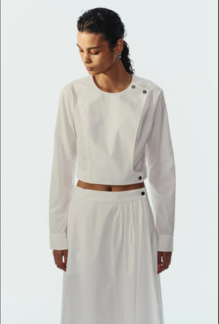 Saint Art Ziggy Poplin Blouse-White