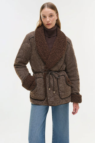 Jonathan Simkhai Rorie Quilted Jacket-Chocolate