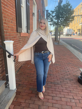 Autumn Cashmere Hybrid Rib Cape-Pita or Cypress