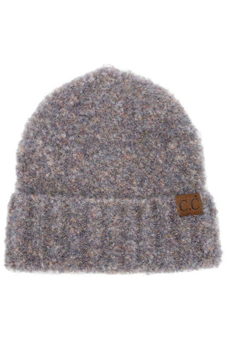 C.C Mixed Color Boucle Cuff Beanie