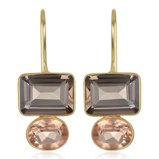 Amelia Rose Valencia Earring-Smoky & Champagne Gold