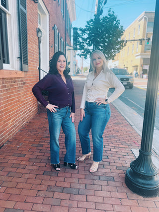 Lilla P Side Pleat Button Down Top-Merlot or Stone