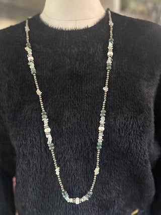 Paula Rosen Jewelry-Aquamarine, Pyrite, and Pearls