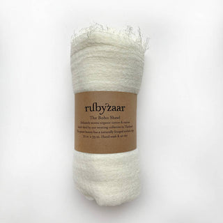 Rubyzaar Boho Scarf - Pure White