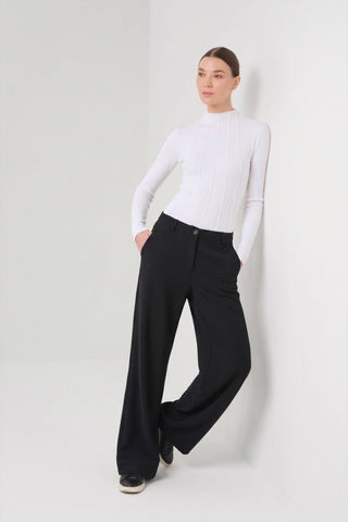 Anatomie Brooklyn Cozy Fleece Lined Flare Pant-Black