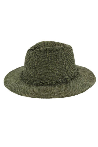Chenille Pattern and Braided Band Winter Fedora