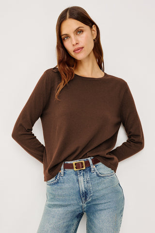 Rails Cotton Cashmere Long Sleeve Tee - Espresso