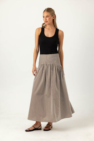 We Are Sundays Stripe Celeste Skirt-Umber Lurex Stripe