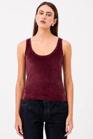 Goldie Velour Tank-Bordeaux