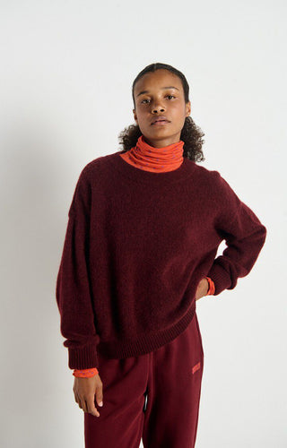 American Vintage Vito Long Sleeved Sweater-Grenat