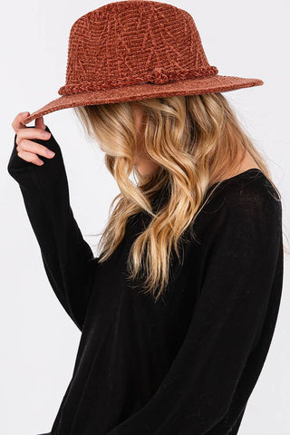 Chenille Pattern and Braided Band Winter Fedora