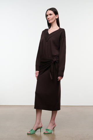 Staud Norman Sweater Dress-Dark Oat