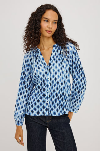 Rails Saint Blouse-Sapphire Shibori