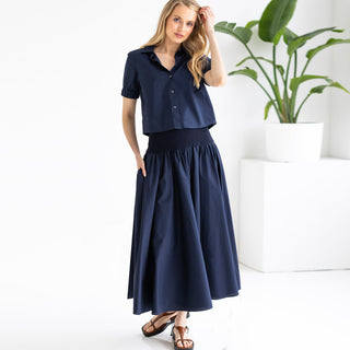 Go Silk Go In on it Yolk Skirt-Midnight