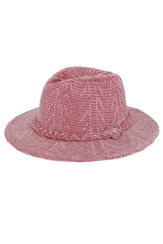 Chenille Pattern and Braided Band Winter Fedora