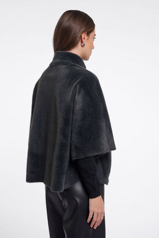 Rino & Pelle Dewi Faux Fur Cape-Mocha Latte or Black