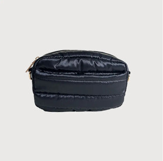 Ahdorned Ella Quilted Puffy Makeup Bag-Black