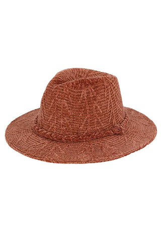 Chenille Pattern and Braided Band Winter Fedora