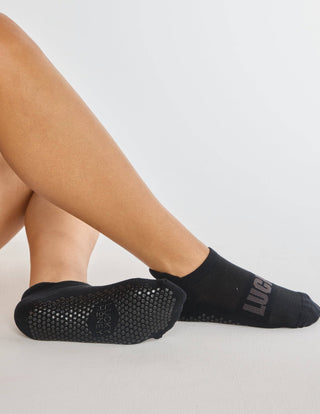 Lucky Honey The Ankle Grip Sock-Black