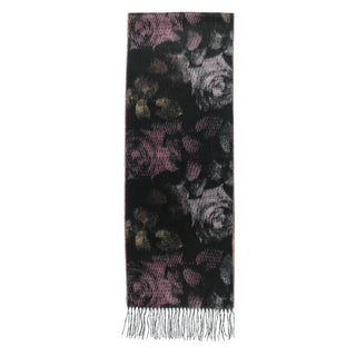 V. Fraas Pixelated Roses Scarf  -Black