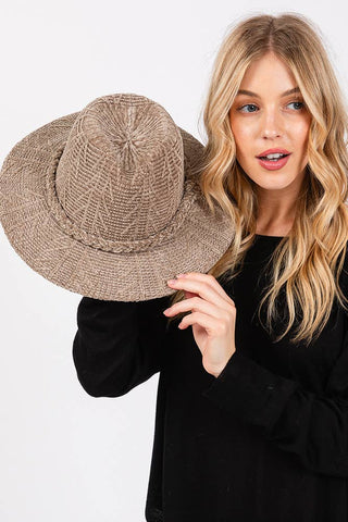 Chenille Pattern and Braided Band Winter Fedora