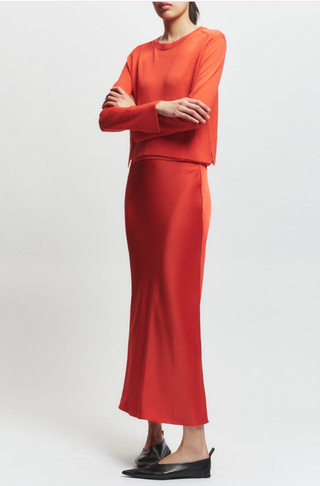 Saint Art Talia Charmeuse Maxi Skirt-Grenadine