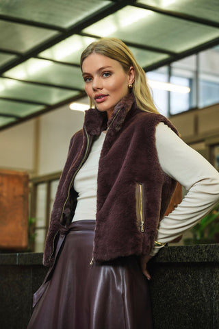 Rino & Pelle Nikki Zip Vest-Chocolate Bean