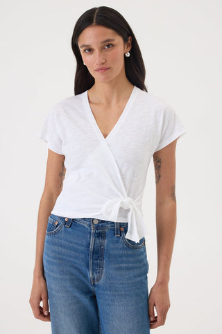 Goldie Wrap Top-White