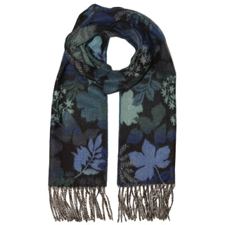 V. Fraas Autumn Leaves  Scarf -Royal Blue