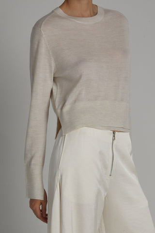 Saint Art Elodie Layered Crewneck Knit-Ivory