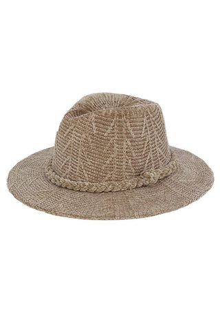 Chenille Pattern and Braided Band Winter Fedora