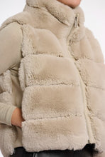 Rino & Pelle May Faux Fur Waistcoat with Faux Leather Accents-Birch