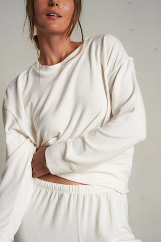 Perfectwhitetee Selma Brushed Sweater Jersey Pullover - Sugar