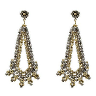 Millianna Nola Hand Beaded Earrings-Gold/Silver