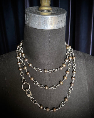 Shannon Koszyk Not Your Grandmothers Peacock Pearls 54" Necklace