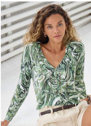 Autumn Cashmere Marble Print Cardigan-