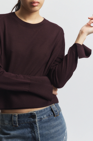 Saint Art Elodie Layered Crewneck Knit-Grape