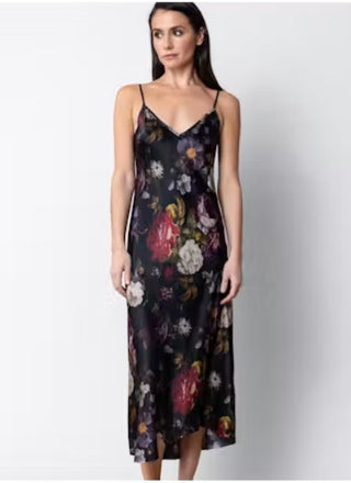 Go Silk Go Slip Dress Printed-War of the Rose