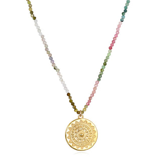 Amelia Rose Tourmaline Medallion Necklace