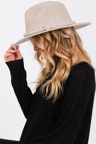 Chenille Pattern and Braided Band Winter Fedora