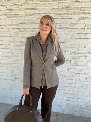 Jonathan Simkhai Auden Knit Combo Blazer