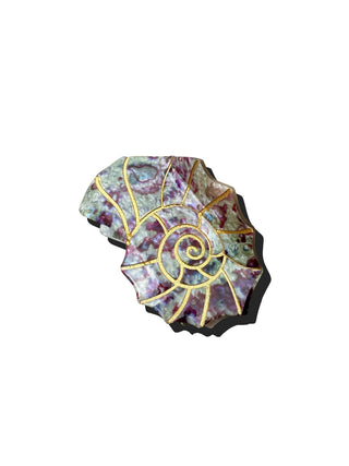 Solar Eclipse Hand-painted Sundial Shell Claw Hair clip-Mother of Pearl
