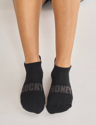 Lucky Honey The Ankle Grip Sock-Black