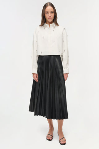 Jonathan Simkhai Renata Embellished Button Down-White